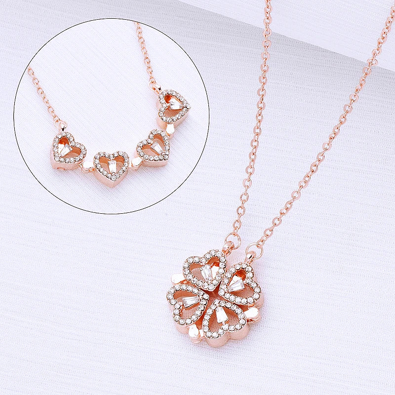 Clover heart necklace
