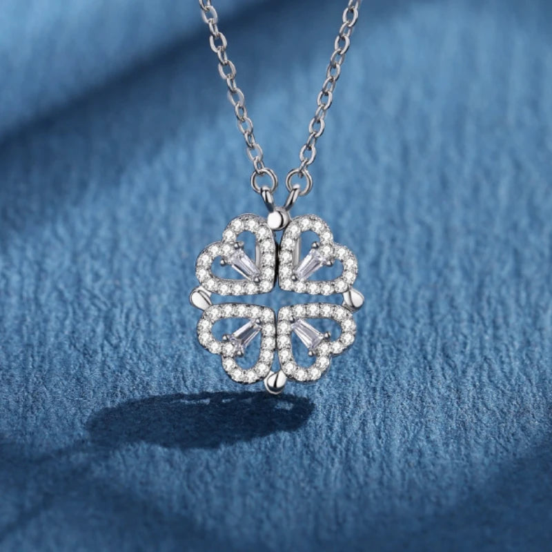 Clover heart necklace