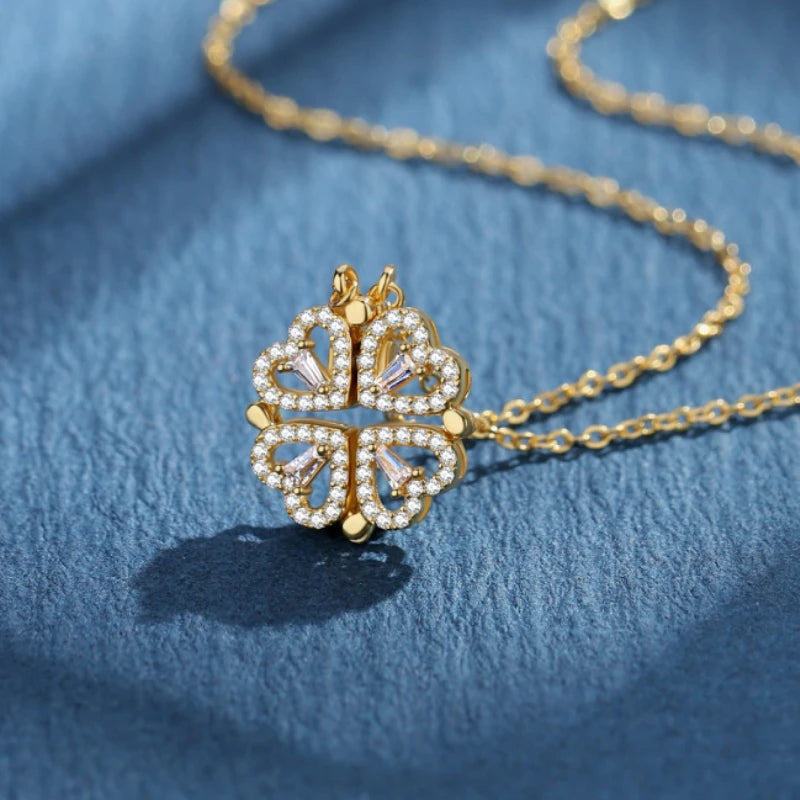 Clover heart necklace