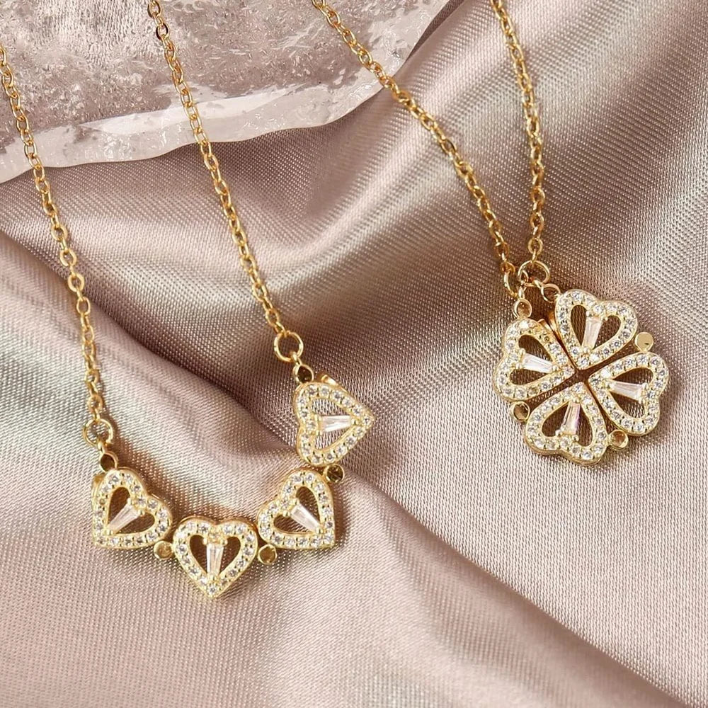 Clover heart necklace