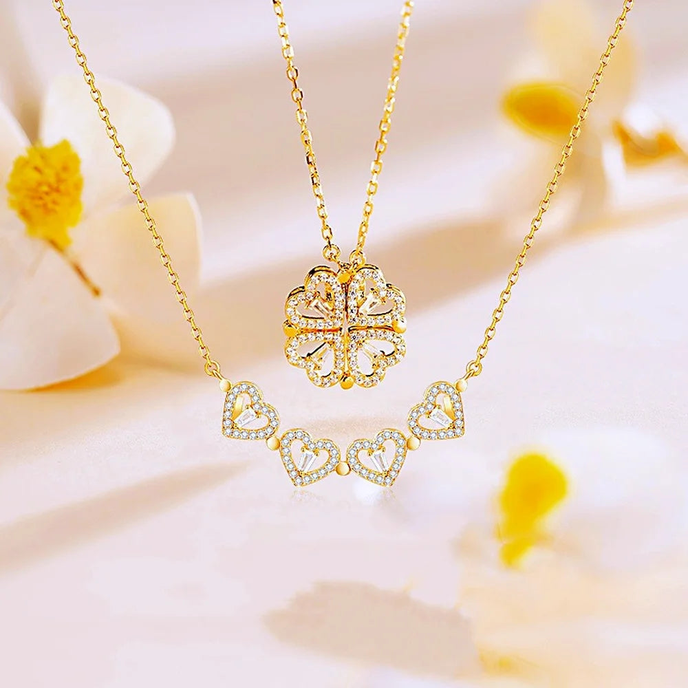 Clover heart necklace