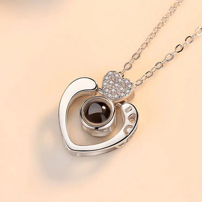 Love protection necklace with flower giftbox